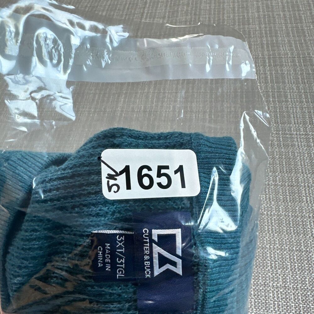 Cutter Buck Crewneck Sweater 3XL‎ Tall Teal Thermal Casual Layering Lounge - Picture 9 of 9